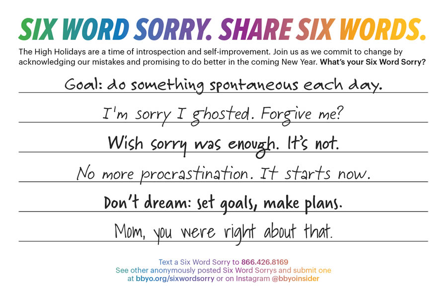 Six Word Sorry - BBYO